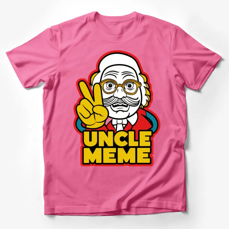 Uncle Meme T-Shirt, Funny Vintage Cartoon Character Shirt, Unique Graphic Tee, Cool Gift Idea Male T-Shirt