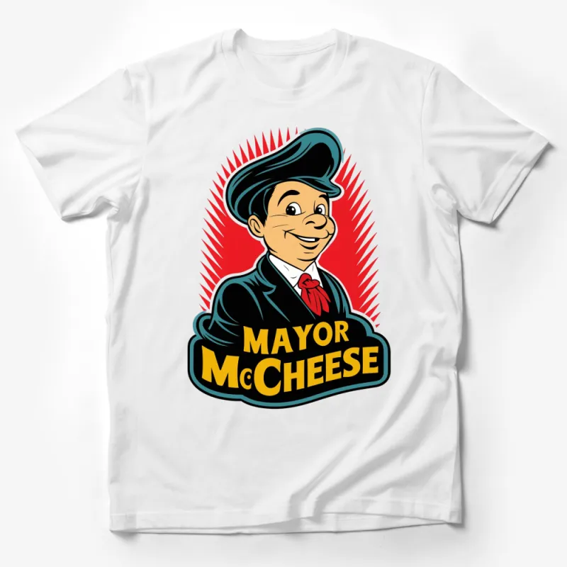 Vintage Mayor McCheese T-Shirt, Retro Cartoon Character Tee, Pop Culture Graphic Shirt, Unisex Adult Clothing Male T-Shirt