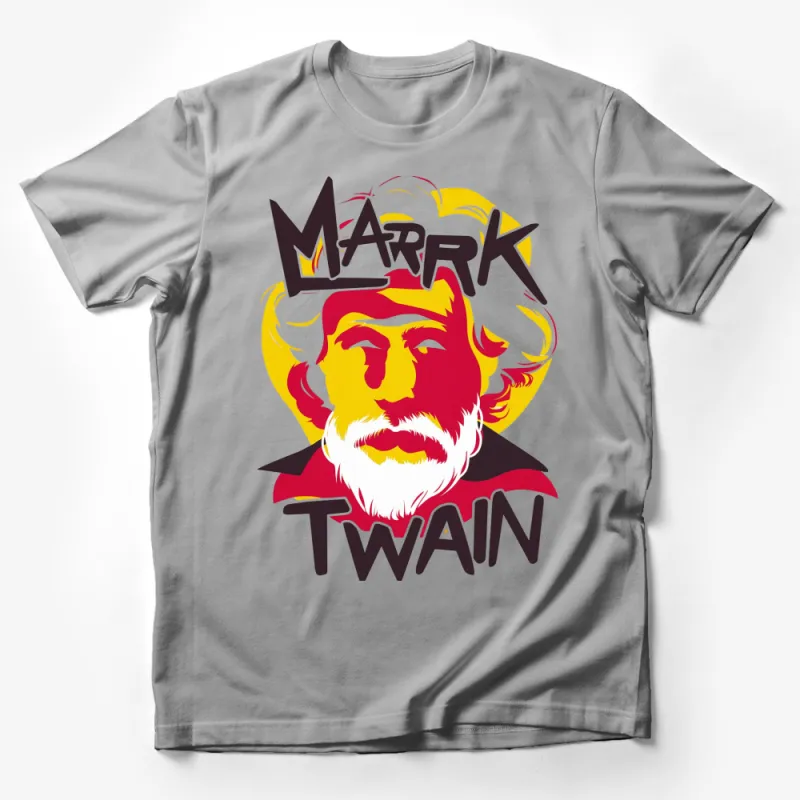 Mark Twain Graphic T-Shirt, Literary Icon Tee, Author Portrait Shirt, Vintage Style Literary Apparel Male T-Shirt