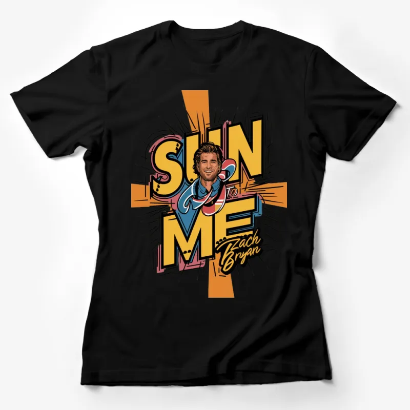 Zach Bryan Sun to Me Graphic T-Shirt, Colorful Pop Art Style Tee, Music Inspired Fashion Top Female T-Shirt