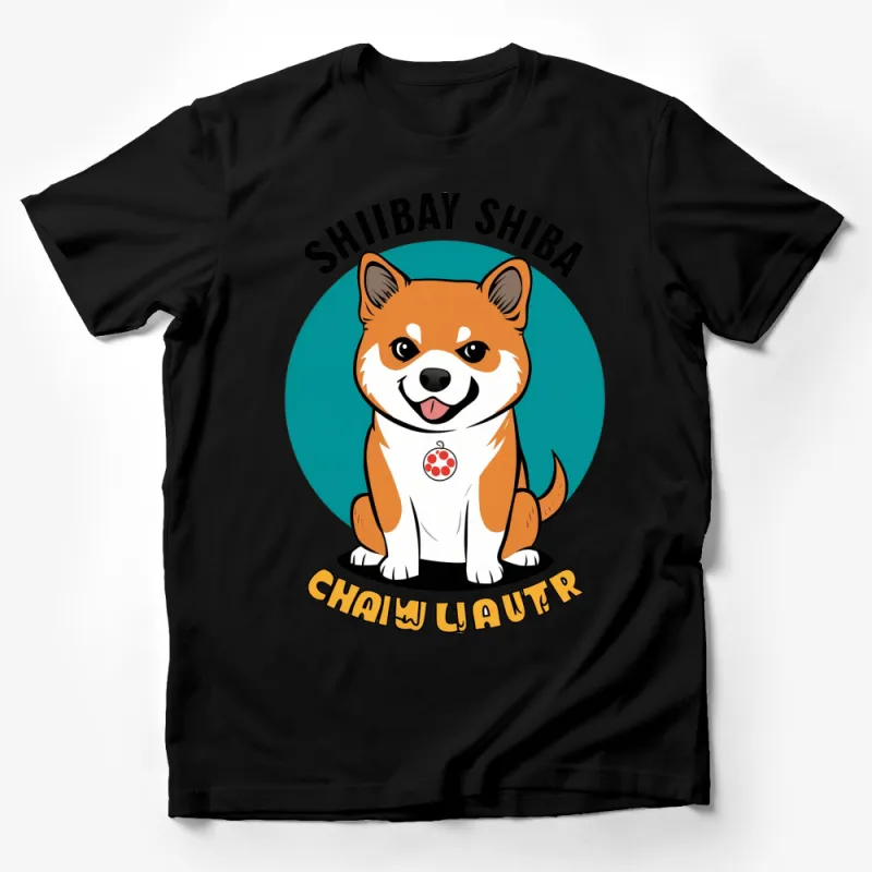 Shiba Inu Dog T-Shirt, Cute Shiba Anime Style Graphic Tee, Unisex Tee for Dog Lovers Male T-Shirt