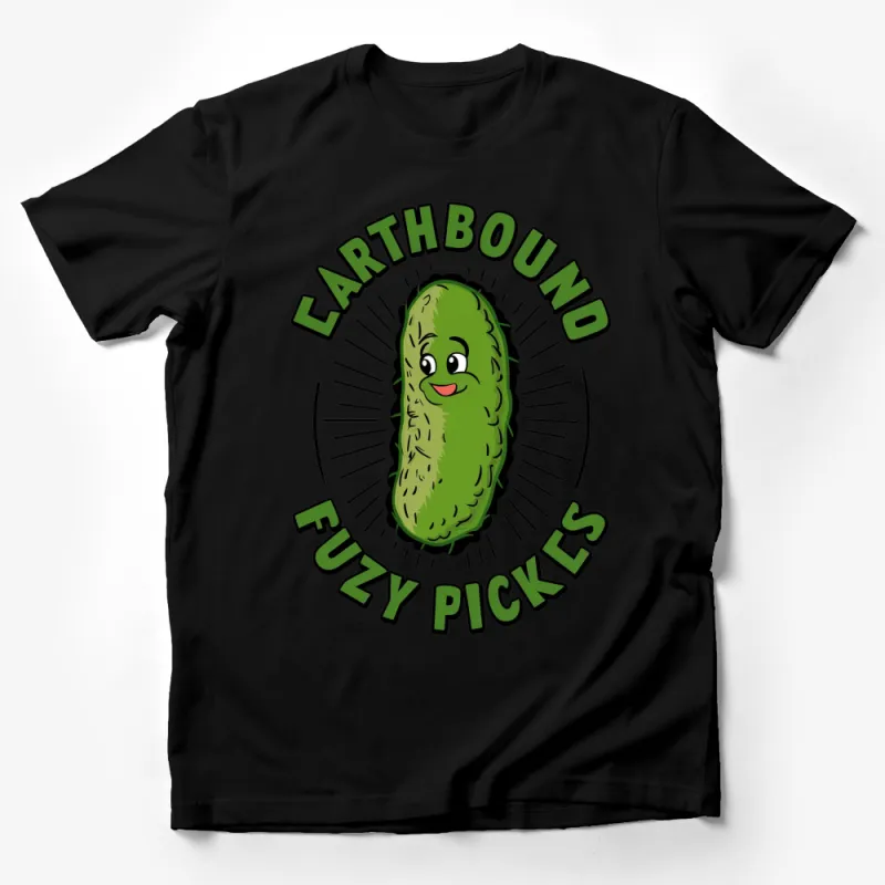 Earthbound Fuzzy Pickles T-Shirt, Cute Pickle Character Tee, Funny Graphic T-Shirt, Unique Gift Male T-Shirt