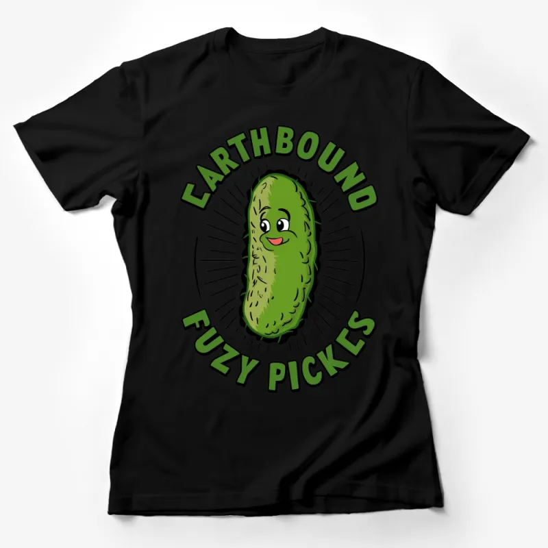 Earthbound Fuzzy Pickles T-Shirt, Cute Pickle Character Tee, Funny Graphic T-Shirt, Unique Gift Female T-Shirt