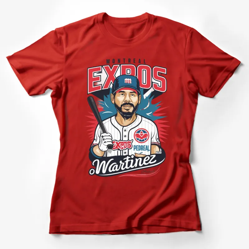 Montreal Expos Vintage Style T-Shirt, Retro Baseball Player Graphic Tee, Collectible Sports Apparel Female T-Shirt