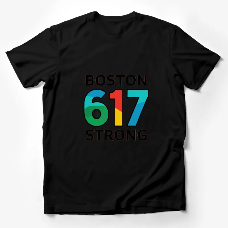 Boston 617 Strong T-Shirt, Colorful Graphic Tee, Patriotic City Pride Male T-Shirt