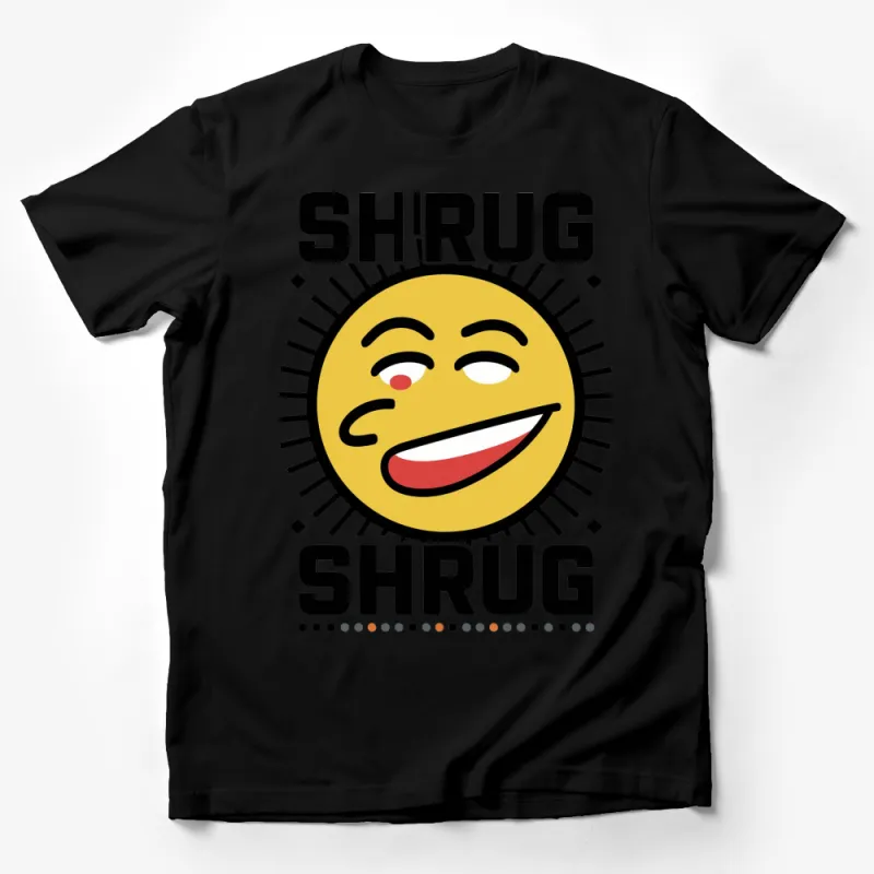 Funny Shrug Emoji T-Shirt, Yellow Winking Face, Casual Unisex Tee, Graphic Tee for All Ages Male T-Shirt