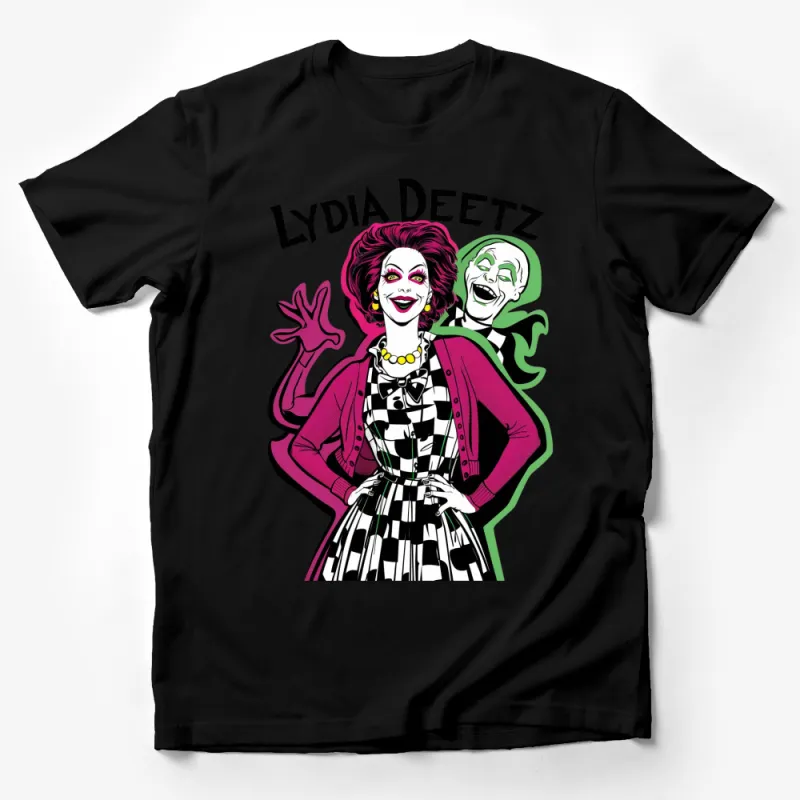 Lydia Deetz Beetlejuice Cartoon Graphic T-Shirt, Bold Colorful Pop Art Style, Unisex Tee Male T-Shirt