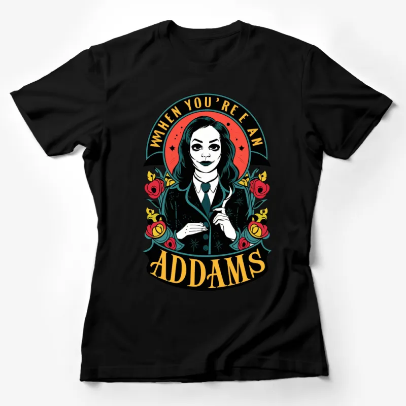 Vintage Inspired Addams Family T-Shirt, Unique Retro Graphic Tee, Goth Style Unisex Shirt Female T-Shirt