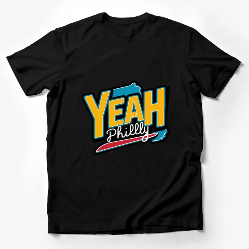 Retro Yeah Philly Graphic T-Shirt, Stylish Philadelphia Pride Casual Tee, Vintage Typography Male T-Shirt