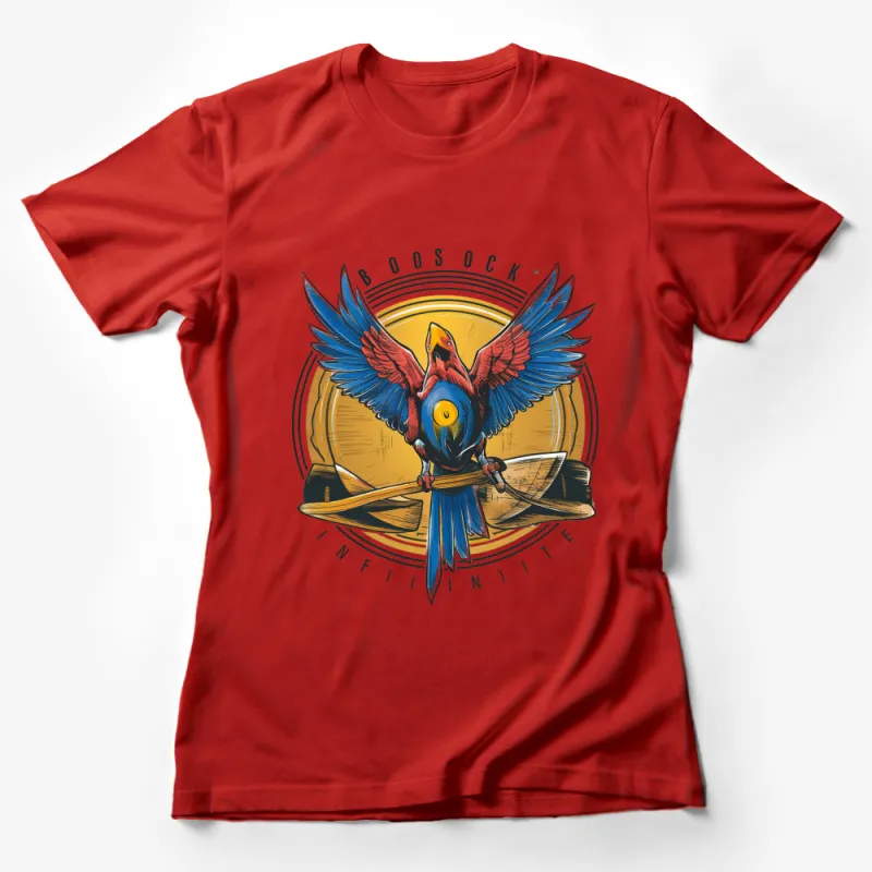 Vintage Parrot Graphic T-Shirt, Retro Vinyl Music Record Bird Tee, Unique Animal Lover Gift Idea Female T-Shirt