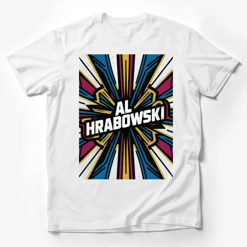 Retro Pop Art Explosion Al Hrabowski Graphic Tee, Bold Colors Unisex T-Shirt Male T-Shirt