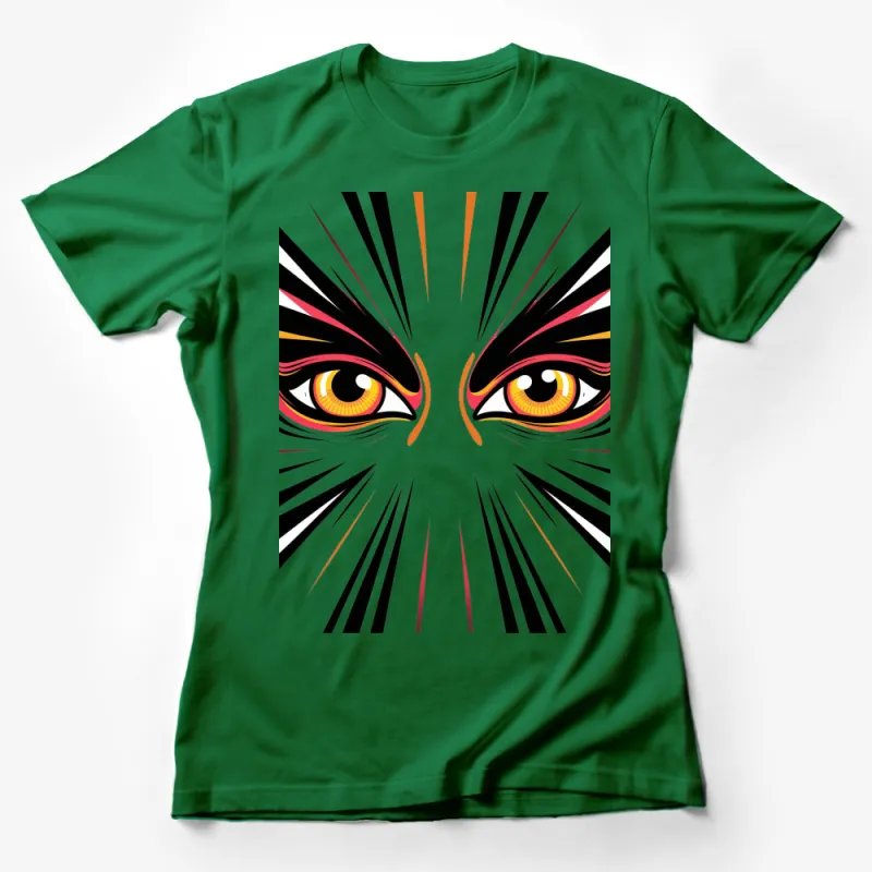 Abstract Tiger Eyes T-Shirt, Colorful Wild Animal Face Design, Unique Graphic Tee for Men and Women Female T-Shirt