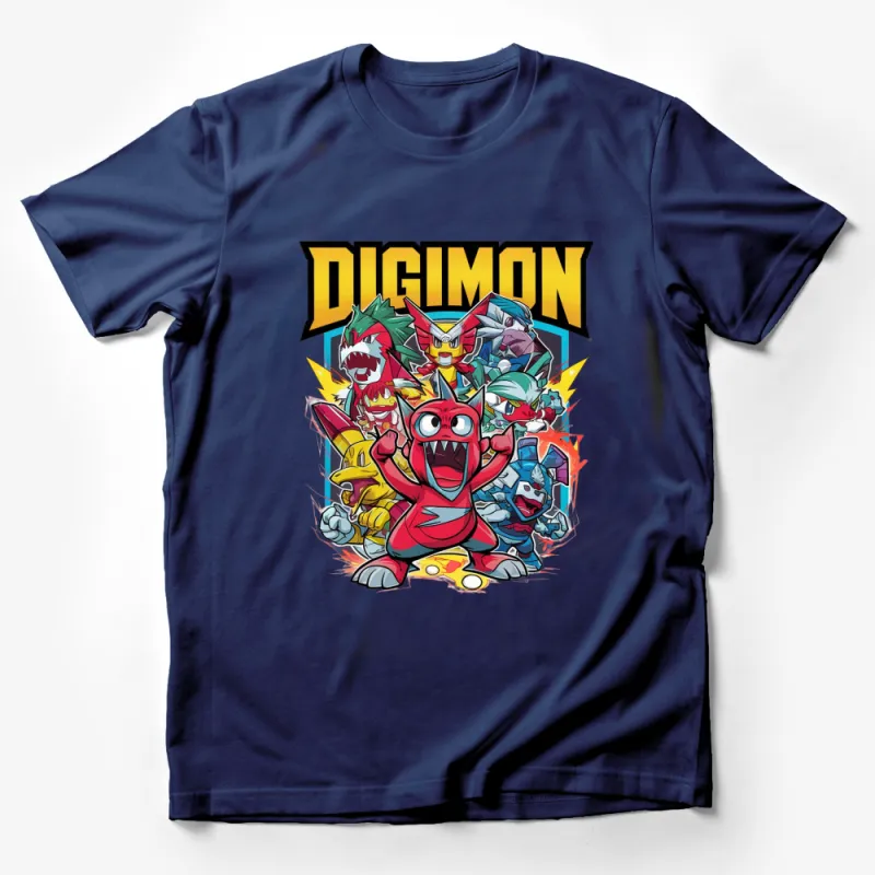 Digimon Classic Characters T-Shirt, Vintage Anime Graphic Tee, Colorful Retro Cartoon Shirt, Gift for Fans Male T-Shirt