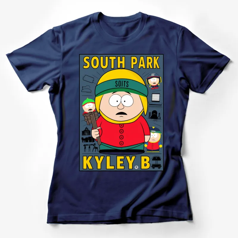 South Park Inspired Kyle Broflovski Character Themed T-Shirt, Colorful Cartoon Design Tee Female T-Shirt