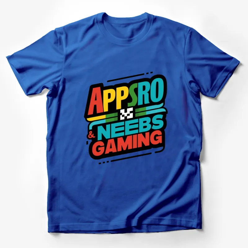 Colorful Retro Gaming Logo T-Shirt, Appsro and Neebs Gaming Design, Unisex Tee Male T-Shirt