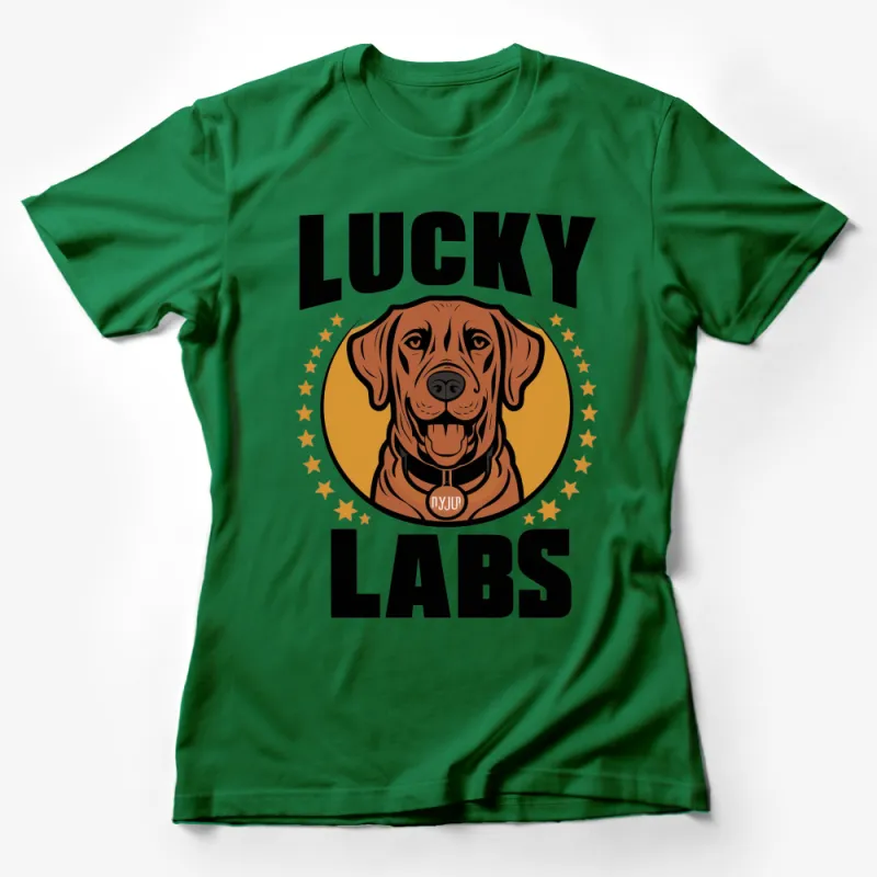 Lucky Labs Dog Lover T-Shirt, Golden Labrador Retriever Graphic Tee, Unisex Pet Owner Gift Female T-Shirt