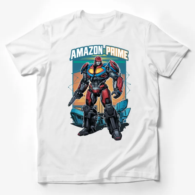 Amazon Prime Robot T-Shirt, Transformer Inspired Graphic Tee, Cool Superhero Shirt for All Ages Male T-Shirt