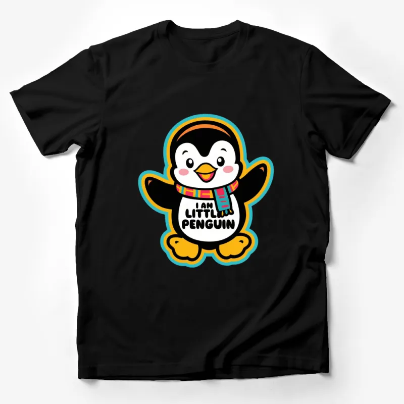 Cute Penguin T-Shirt with Quote, I Am Little Penguin Graphic Tee for Kids and Adults Male T-Shirt