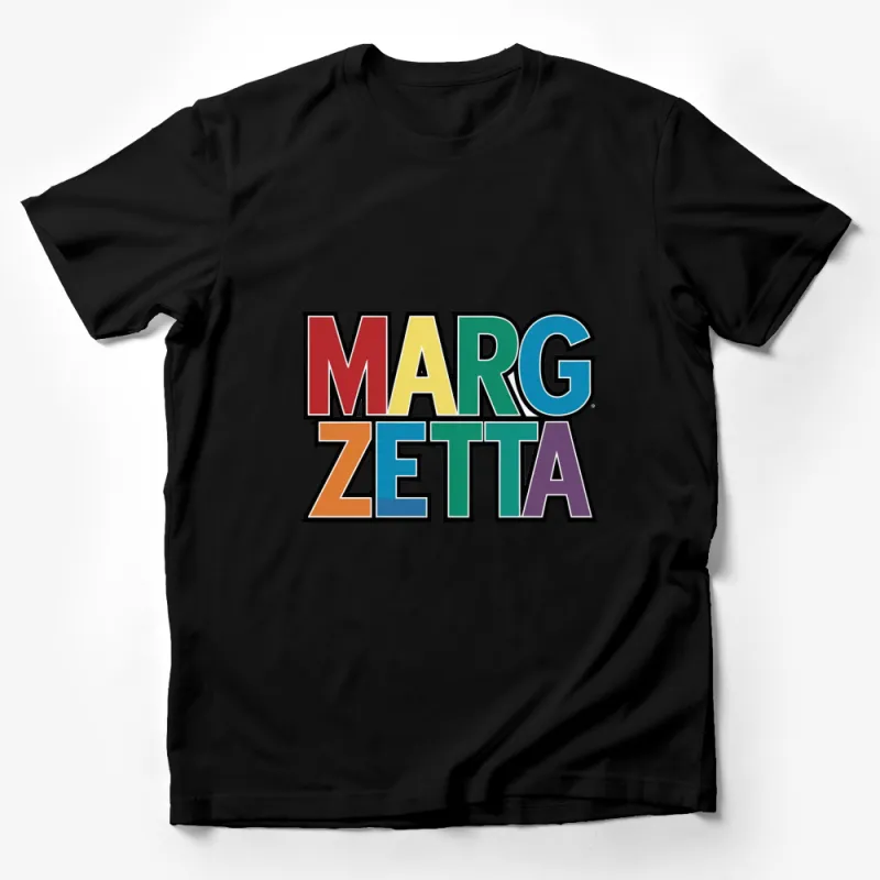 Colorful MargZetta Logo T-Shirt, Trendy Typography Design, Unique Graphic Tee, Casual Wear Male T-Shirt