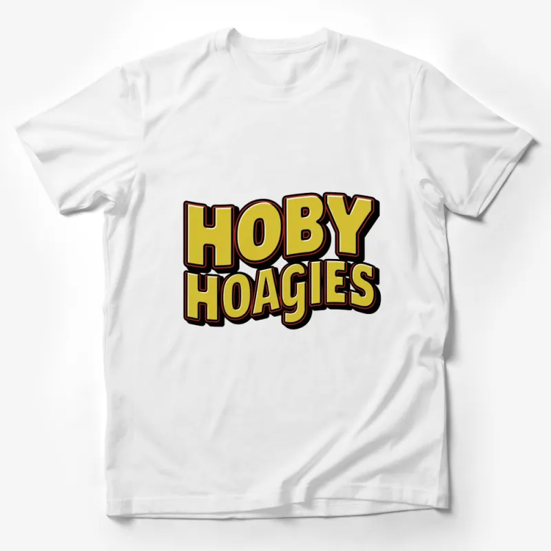 Hoby Hoagies Logo T-Shirt, Vintage Style Graphic Tee, Casual Wear for All Ages Male T-Shirt