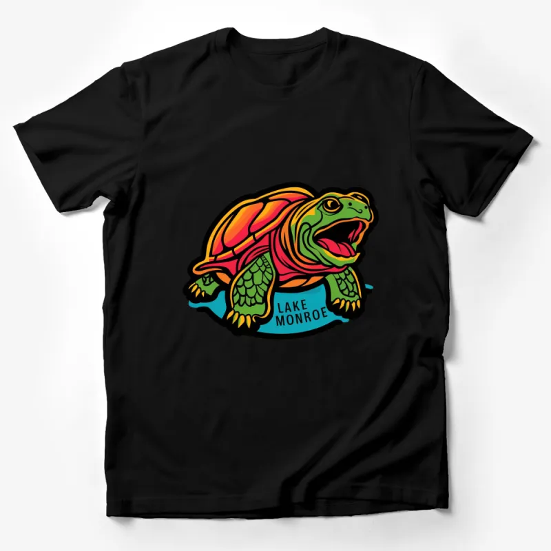 Colorful Lake Monroe Turtle Graphic T-Shirt, Vibrant Nature Inspired Unisex Tee, Gift for Animal Lovers Male T-Shirt