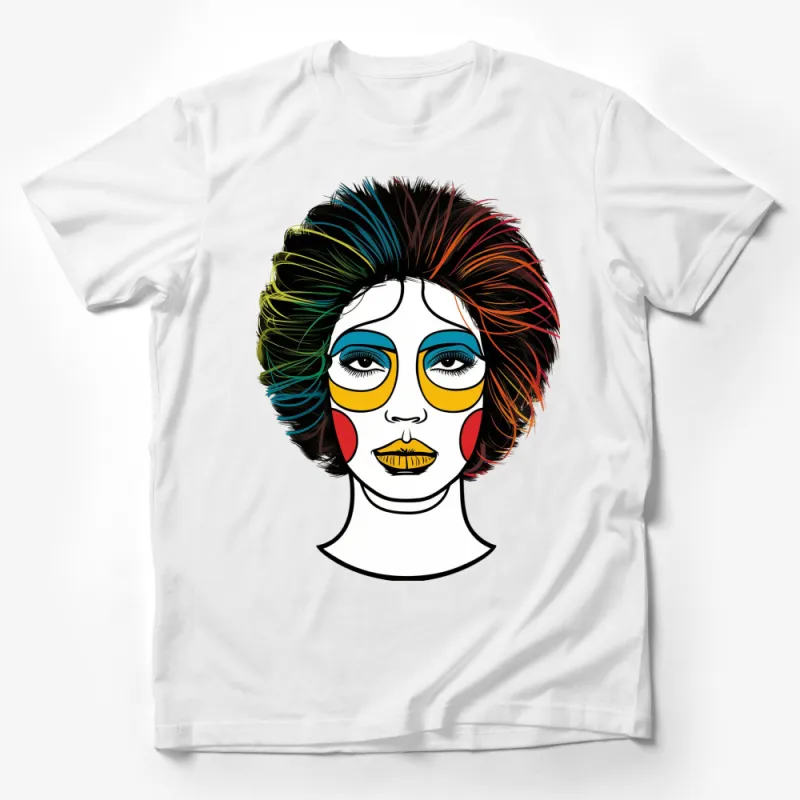 Colorful Abstract Woman Art T-Shirt, Modern Fashionable Graphic Tee, Unique Designer Shirt Male T-Shirt