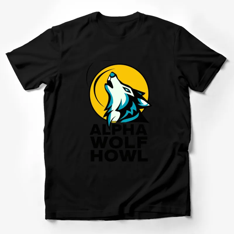 Alpha Wolf Howl Graphic T-Shirt, Bold Wolf Design, Unisex Tee, Nature Inspired Casual Wear Male T-Shirt