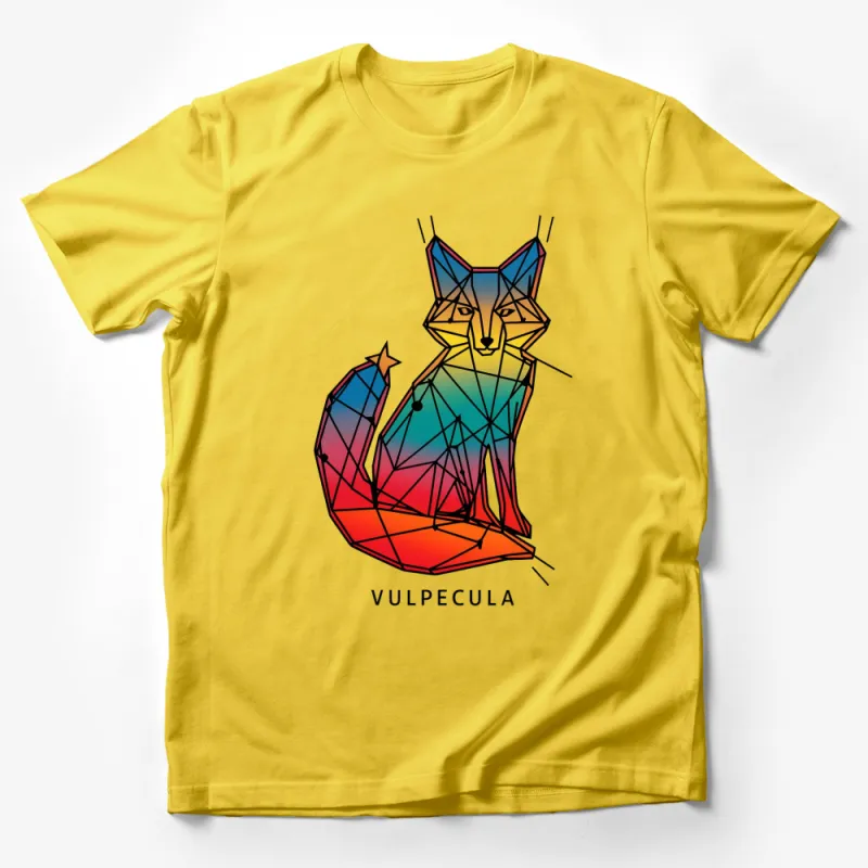 Colorful Geometric Fox T-Shirt, Vibrant Abstract Animal Art Tee, Unique Gift Idea Male T-Shirt