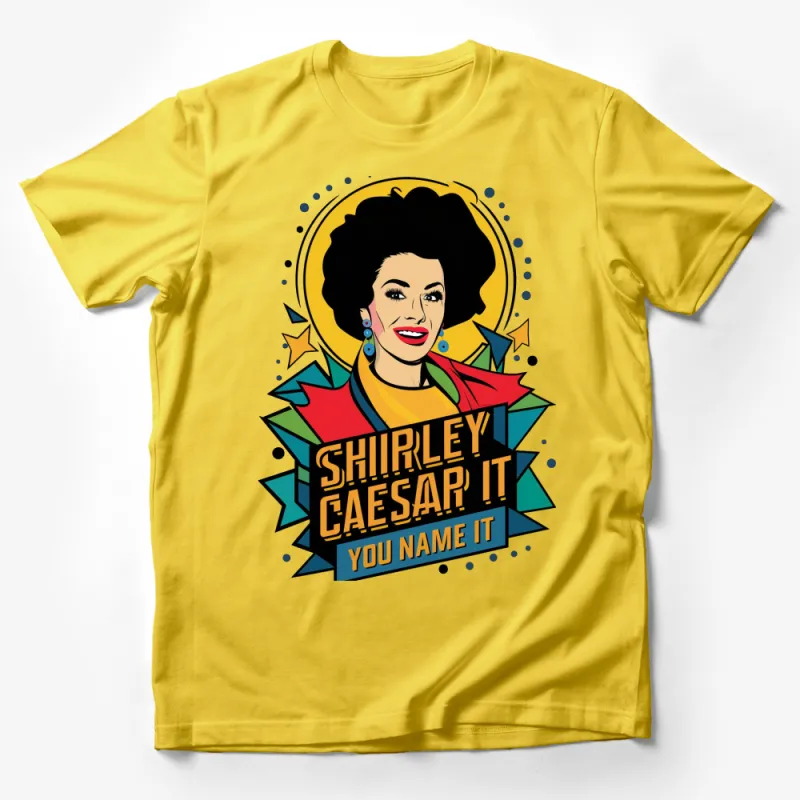 Shirley Caesar Inspired Graphic Tee, Vibrant Pop Art T-Shirt, Unique Bold Statement Casual Wear Male T-Shirt