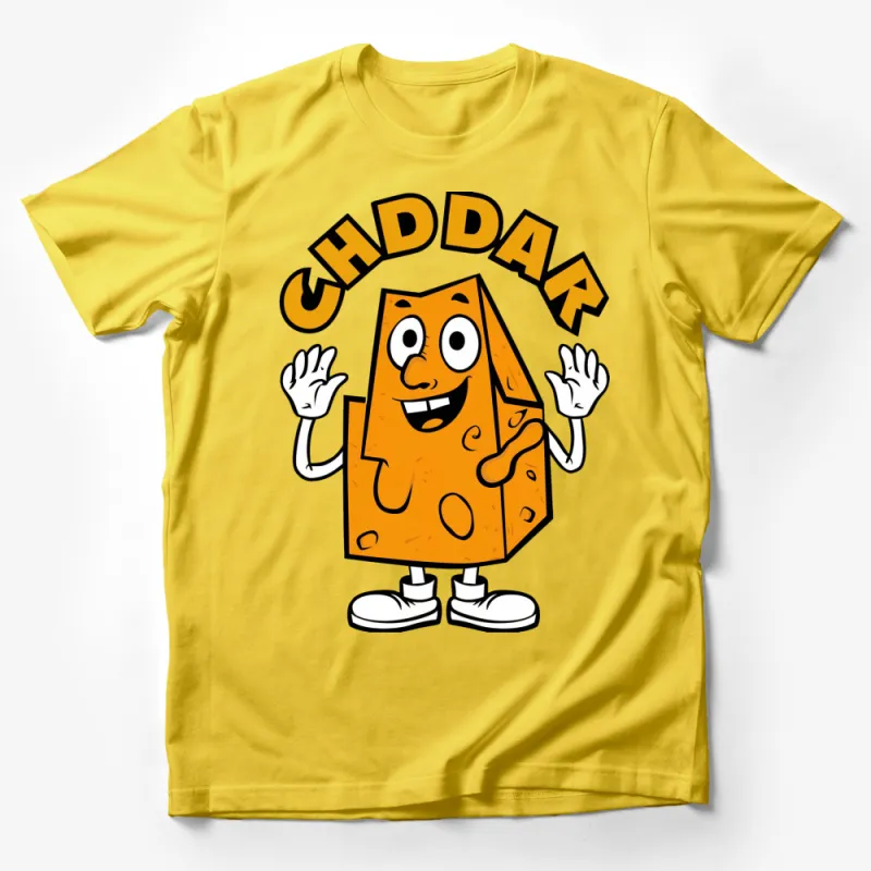 Funny Cheddar Cheese Cartoon Character T-Shirt, Cute Cheese Lover Gift, Fun Food Graphic Tee Male T-Shirt