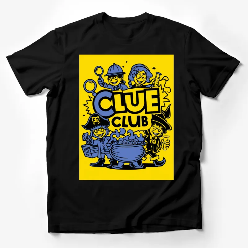 Clue Club Cartoon T-Shirt, Detective Kids Mystery Solver, Bright Yellow Tee, Unisex Graphic Shirt Male T-Shirt