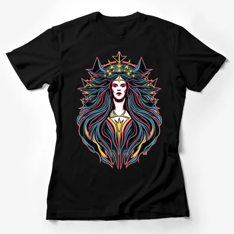 Women's Graphic T-Shirt with Vibrant Queen Design Artistic Royalty Apparel with Modern Style Female T-Shirt