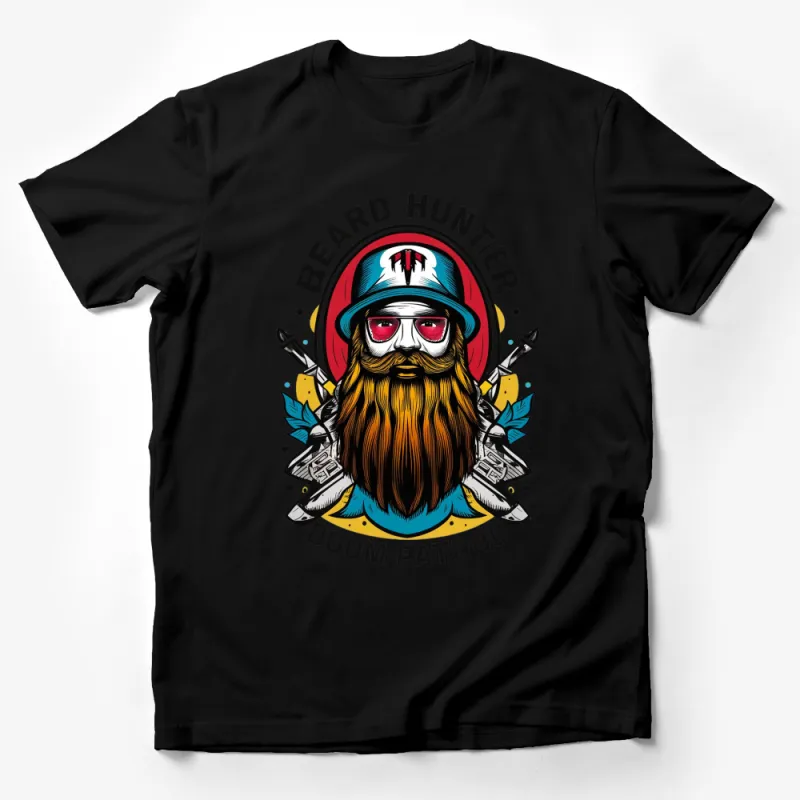 Beard Hunter Doom Patrol Graphic Tee, Colorful Bearded Man T-Shirt, Trendy Hipster Style Shirt Male T-Shirt