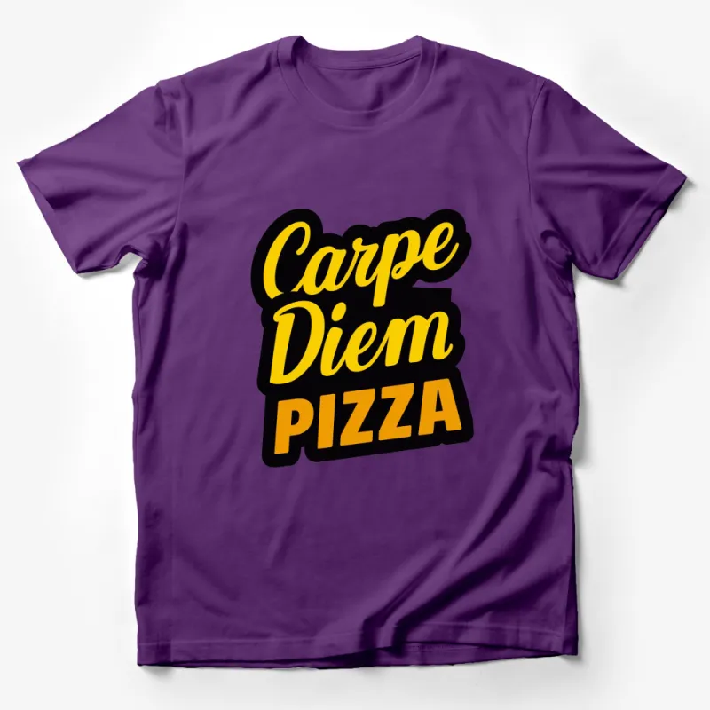 Carpe Diem Pizza Logo T-Shirt, Bold Retro Graphic Tee, Unisex Casual Shirt Male T-Shirt