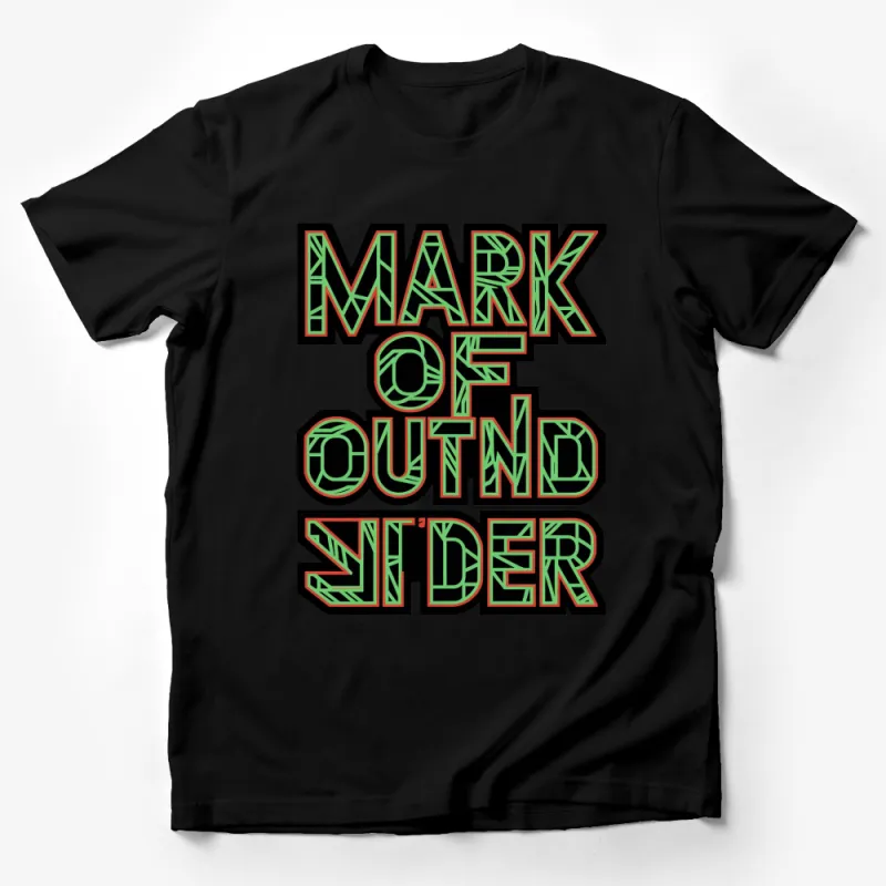 Retro Style Bold Text Mark of Outlander Graphic T-Shirt, Unisex Fashion Tee, Street Style, Urban Top, Vibrant Colors Male T-Shirt