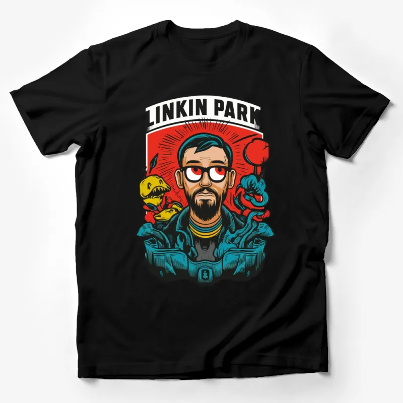 Linkin Park Inspired Graphic T-Shirt, Vibrant Band Art Tee, Unique Music Fan Merchandise, Gift for Rock Fans Male T-Shirt