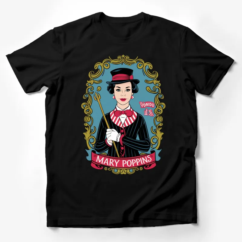 Mary Poppins Inspired T-Shirt, Vintage Style Graphic Tee, Women's Movie Character Top Male T-Shirt