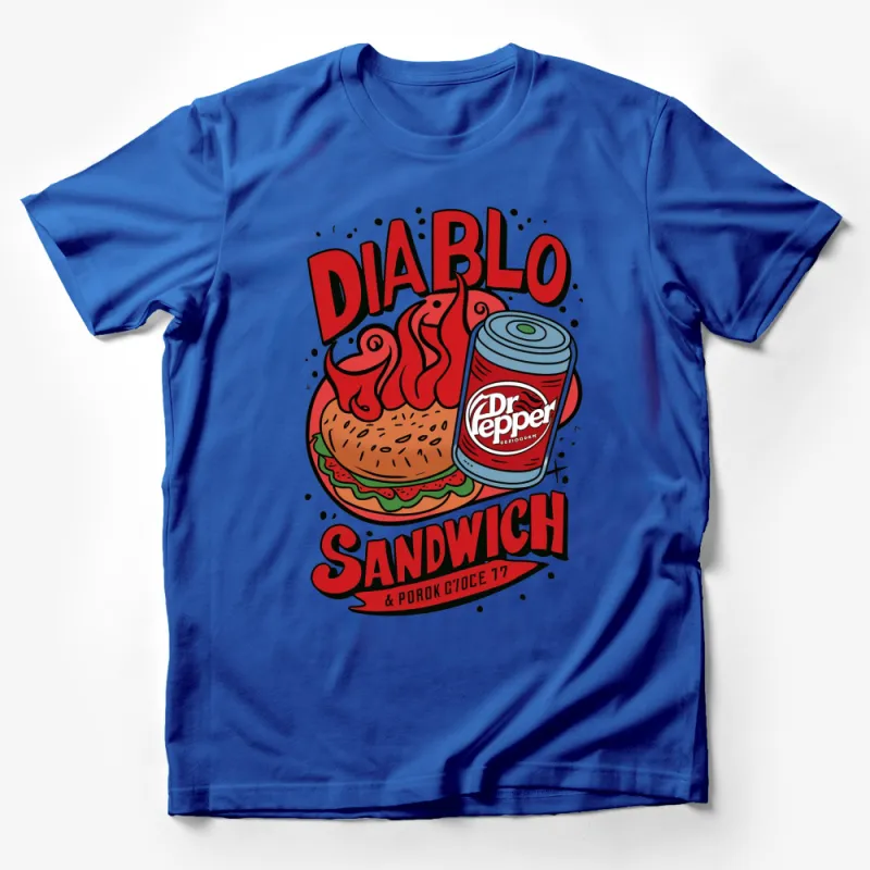 Diablo Sandwich and Dr Pepper Graphic Tee, Vintage Style Fast Food T-Shirt, Unisex Retro Shirt Male T-Shirt