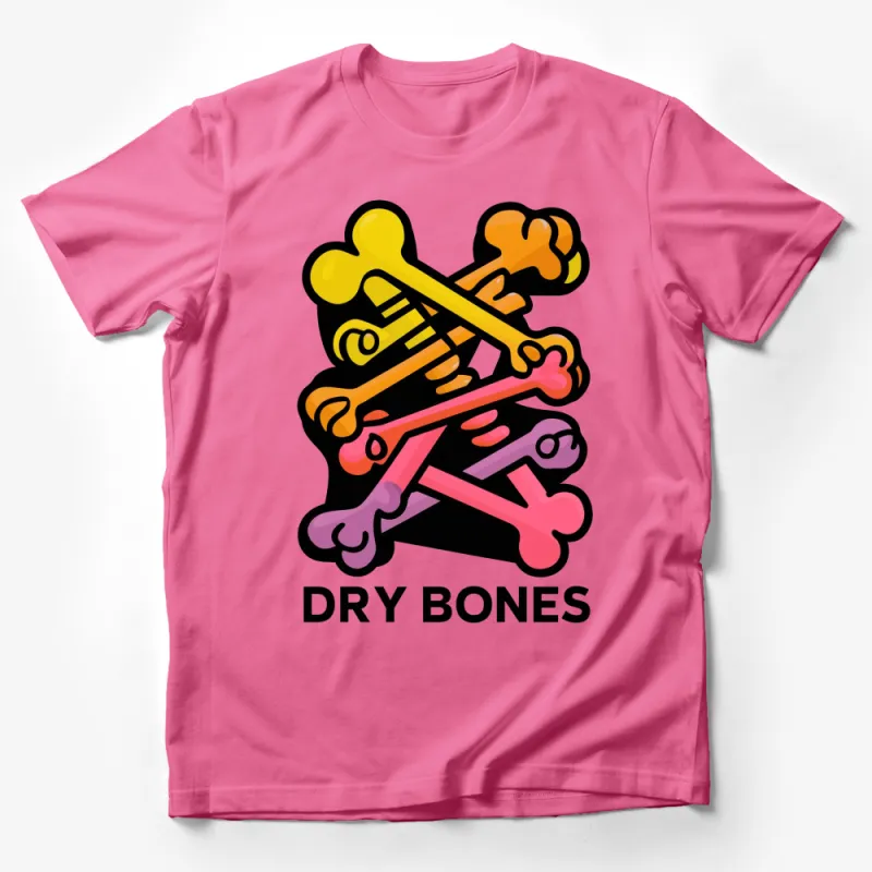 Dry Bones Neon Colors T-Shirt, Vibrant Skull and Crossbones Fun Graphic Tee, Unisex Shirt Design Male T-Shirt