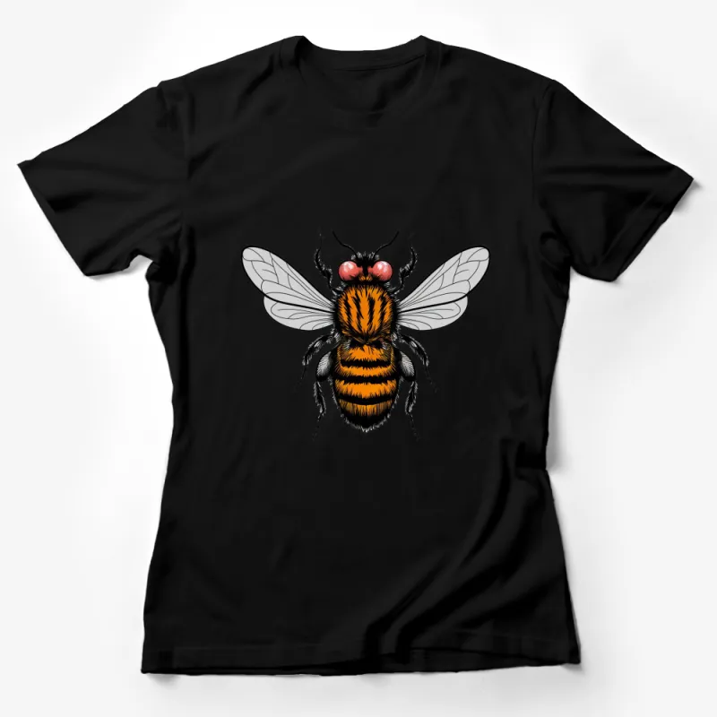 Detailed Bee Illustration T-Shirt, Vintage Insect Graphic Tee, Unisex Nature Inspired Shirt Design Female T-Shirt