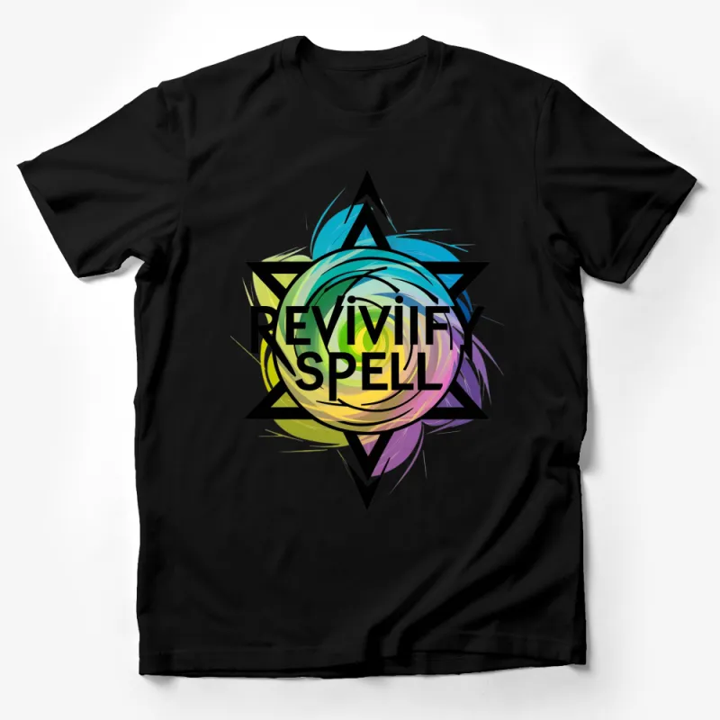 Revivify Spell Mystical Graphic T-Shirt, Colorful Abstract Art, Magic Theme Unisex Tee Male T-Shirt