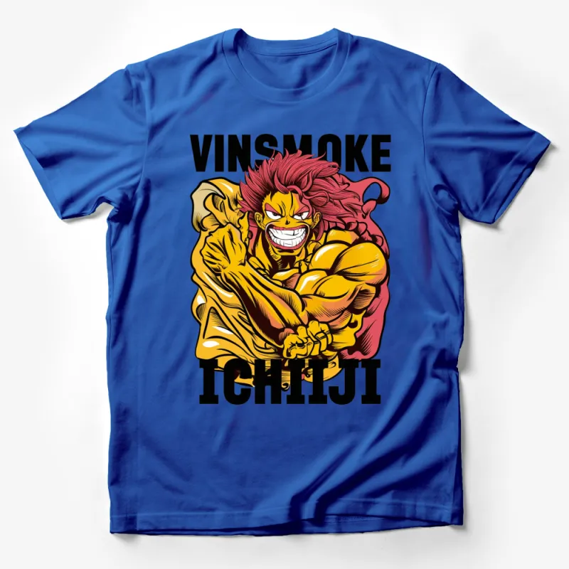 Vinsmoke Ichiji Anime T-Shirt, Colorful Manga Character Shirt, Unique Graphic Tee, Bold Comic Style Clothing Male T-Shirt