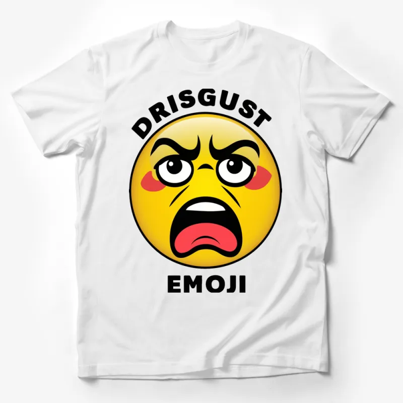 Disgust Emoji Face T-Shirt, Funny Expression Tee, Yellow Emotional Shirt, Unisex Graphic Top Male T-Shirt