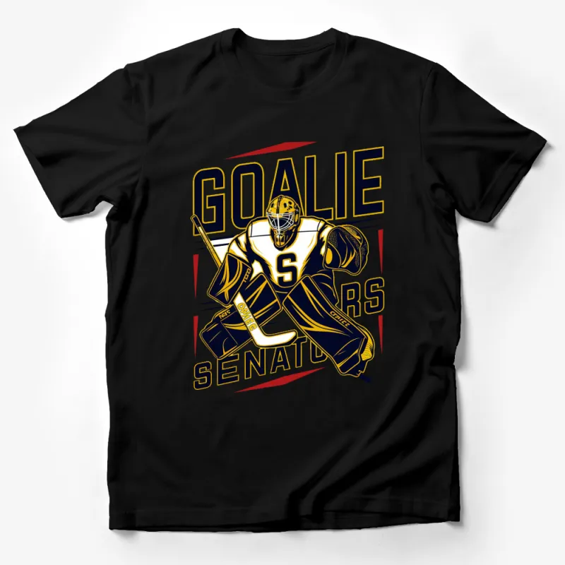 Ice Hockey Goalie Graphic T-Shirt, Vintage Sports Tee, Athletic Apparel for Men and Women Male T-Shirt