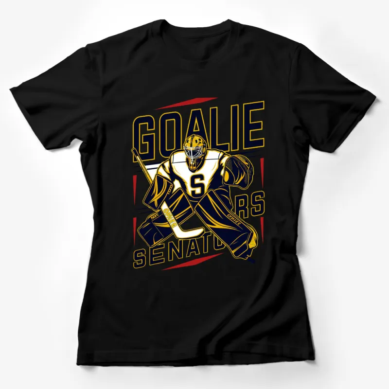 Ice Hockey Goalie Graphic T-Shirt, Vintage Sports Tee, Athletic Apparel for Men and Women Female T-Shirt