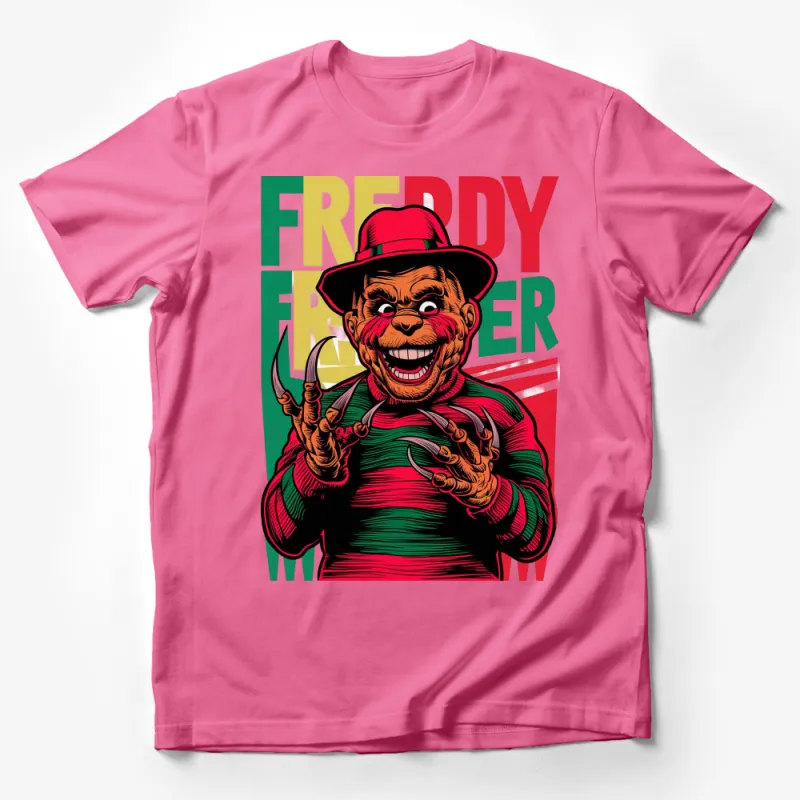 Freddy Horror Movie T-Shirt, Vintage Style Graphic Tee, Scary Film Character Shirt Male T-Shirt