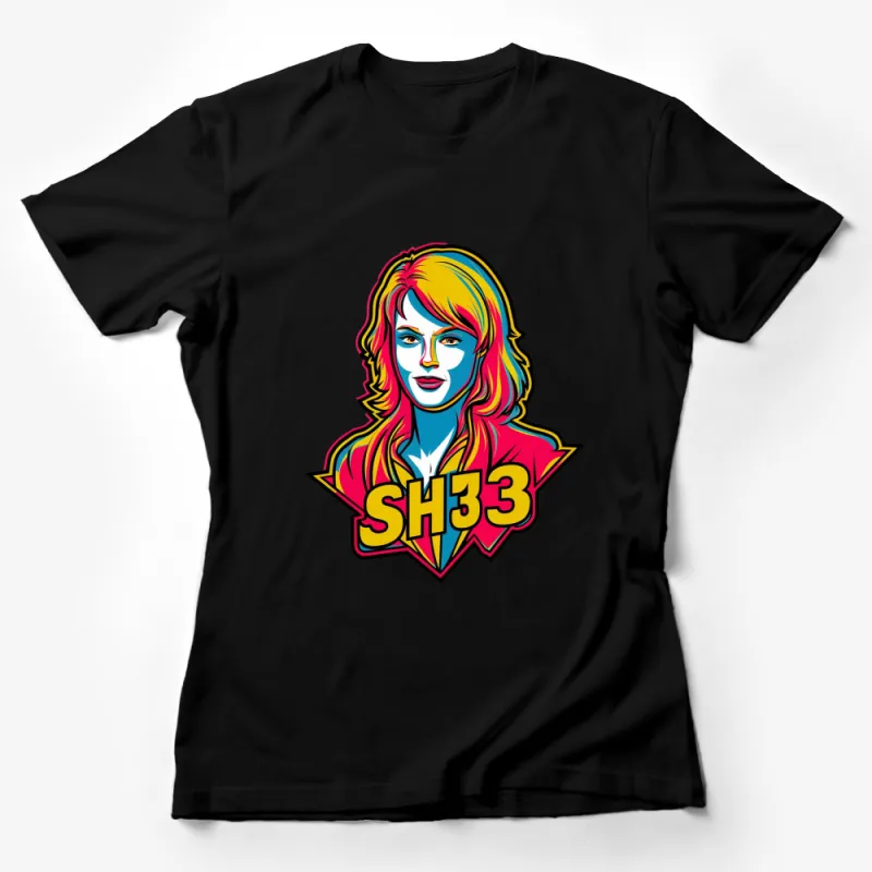 Vintage Comic Style Superhero Woman T-Shirt, Colorful Pop Art Tee, Bold SH33 Graphic Design Shirt Female T-Shirt