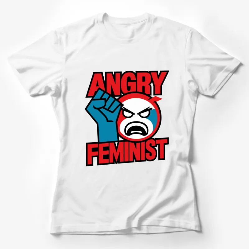 Angry Feminist Graphic T-Shirt, Bold Red and White Tee, Empowering Feminism Shirt Female T-Shirt