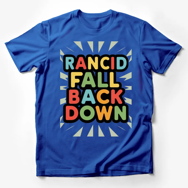 Colorful Rancid Fall Back Down T-Shirt, Vintage Band Graphic Tee, Unisex Music Shirt Male T-Shirt