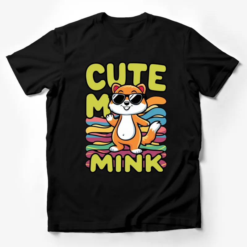 Cute Mink Cartoon T-Shirt for Kids, Colorful Fun Animal Character Tee, Unisex Children's Apparel Male T-Shirt